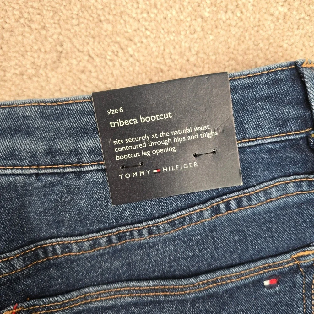 Tommy Hilfiger Tribeca Bootcut Jeans Women‎ Size 6 Dark Wash Boot Cut Denim NWT